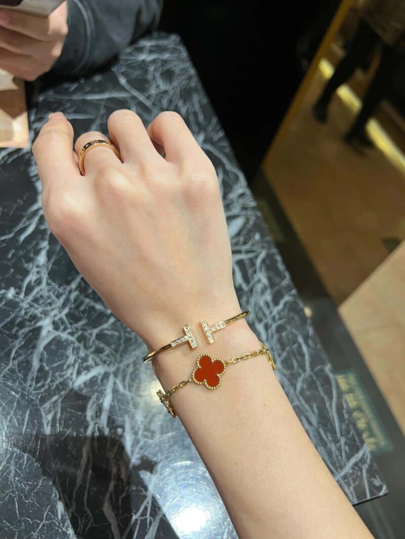 CNC版本 ☀️Van Cleef &Arpels 梵克雅宝红玛瑙四叶草五花手链 ☀ - Image 10