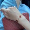 CNC版本 ☀️Van Cleef &Arpels 梵克雅宝红玛瑙四叶草五花手链 ☀