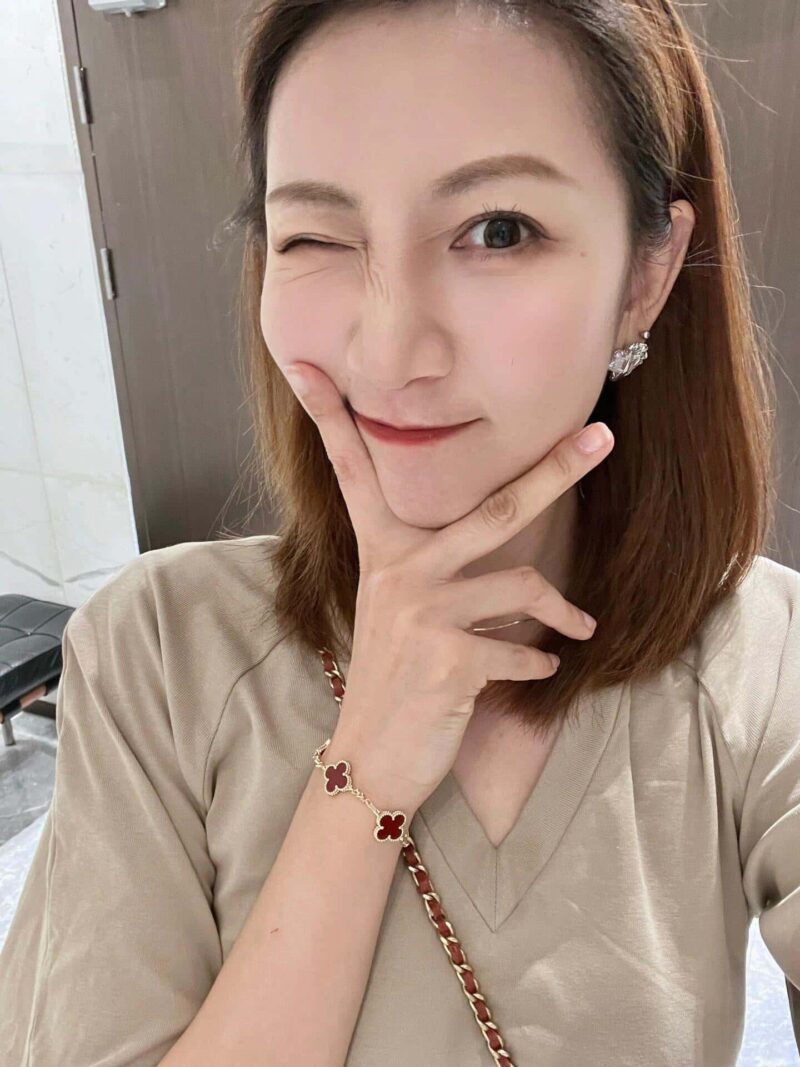 CNC版本 ☀️Van Cleef &Arpels 梵克雅宝红玛瑙四叶草五花手链 ☀ - Image 13