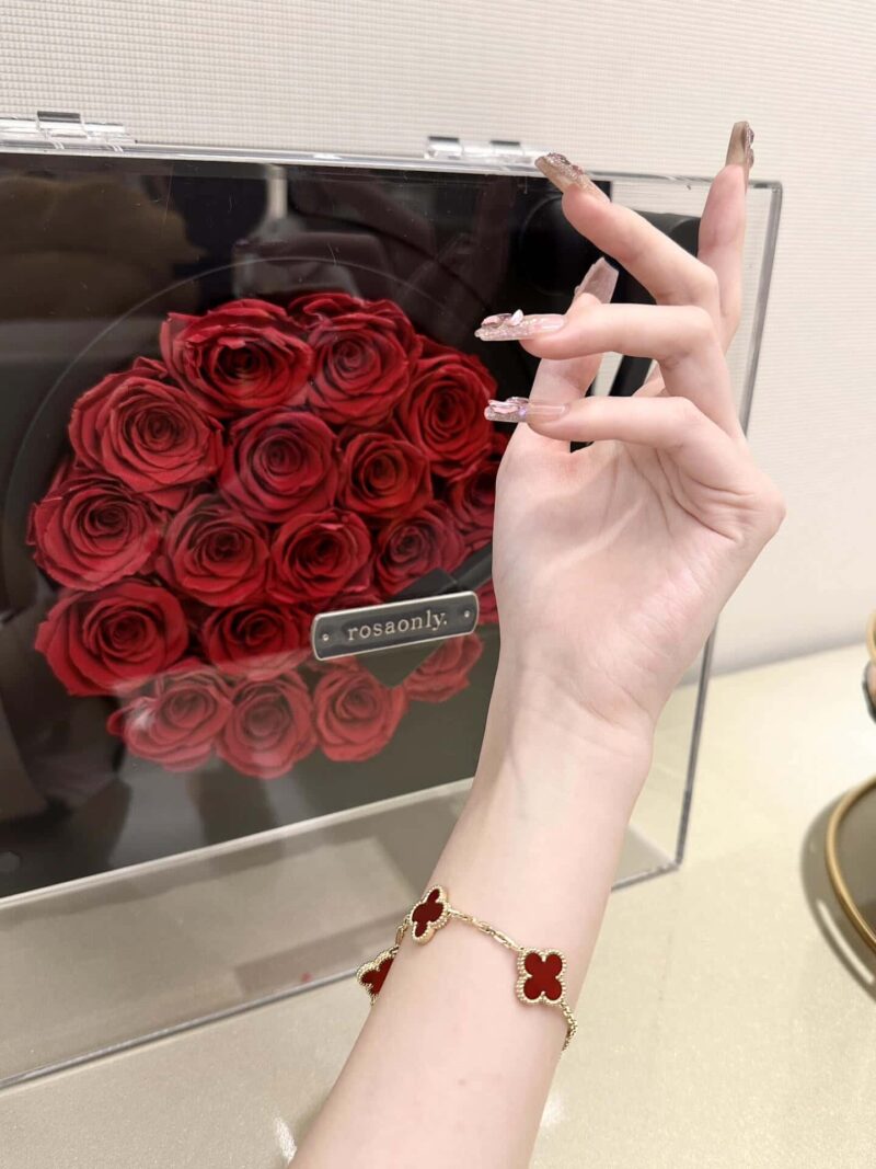 CNC版本 ☀️Van Cleef &Arpels 梵克雅宝红玛瑙四叶草五花手链 ☀ - Image 19