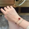 CNC版本 ☀️Van Cleef &Arpels 梵克雅宝红玛瑙四叶草五花手链 ☀
