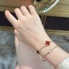 CNC版本 ☀️Van Cleef &Arpels 梵克雅宝红玛瑙四叶草五花手链 ☀