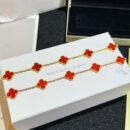 CNC版本 ☀️Van Cleef &Arpels 梵克雅宝红玛瑙四叶草五花手链 ☀