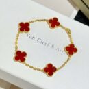 CNC版本 ☀️Van Cleef &Arpels 梵克雅宝红玛瑙四叶草五花手链 ☀