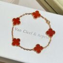 CNC版本 ☀️Van Cleef &Arpels 梵克雅宝红玛瑙四叶草五花手链 ☀