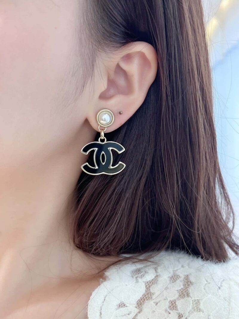 ☀️☑️ 香奈儿c2双c黑色耳钉耳环 ☀️ - Image 6
