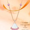 🎁 ☀️原单货 ☀BVLGARI宝格丽DIVAS’ DREAM 粉钻白贝母扇子项链 ☀️