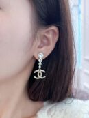 ☀️☑️ 香奈儿c2双c圆钻耳钉耳环 ☀️