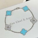 CNC版本 ☀️Van Cleef &Arpels 梵克雅宝间钻绿松石四叶草五花手链 ☀