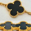 CNC版本 ☀️Van Cleef &Arpels 梵克雅宝间钻黑玛瑙四叶草五花手链 ☀