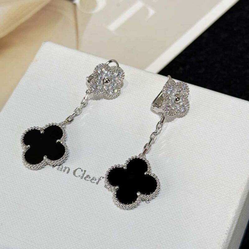 CNC版本 ☀️Van Cleef &Arpels 梵克雅宝黑玛瑙四叶草耳拍耳环耳钉 ☀ - Image 18