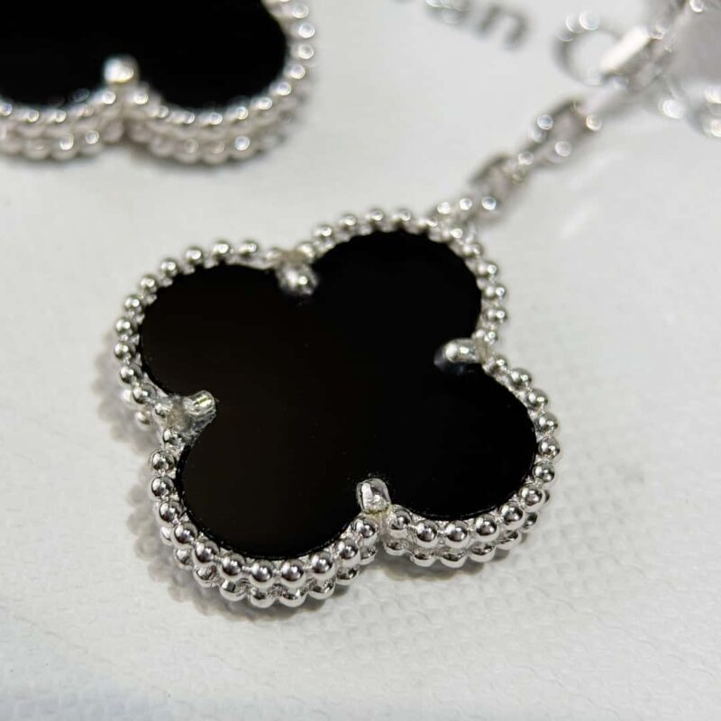 CNC版本 ☀️Van Cleef &Arpels 梵克雅宝黑玛瑙四叶草耳拍耳环耳钉 ☀ - Image 19