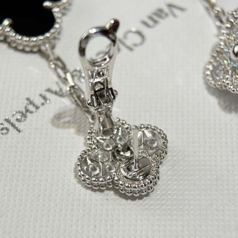 CNC版本 ☀️Van Cleef &Arpels 梵克雅宝黑玛瑙四叶草耳拍耳环耳钉 ☀ - Image 21
