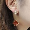 wsxc1728932694361_3.jpg CNC版本 ☀️Van Cleef &Arpels 梵克雅宝红玛瑙镭雕四叶草耳拍耳环耳钉 ☀