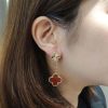 wsxc1728932694503_4.jpg CNC版本 ☀️Van Cleef &Arpels 梵克雅宝红玛瑙镭雕四叶草耳拍耳环耳钉 ☀