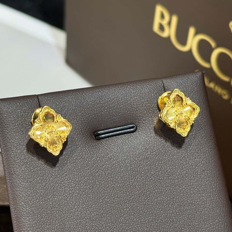 ☀原单货☀布契拉提 Buccellati 复古宫廷风镭射四叶草耳钉耳环 ☀️ - Image 2