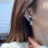 ☀️☑️ 香奈儿c2双c蓝色牛仔方形耳钉耳环 ☀️