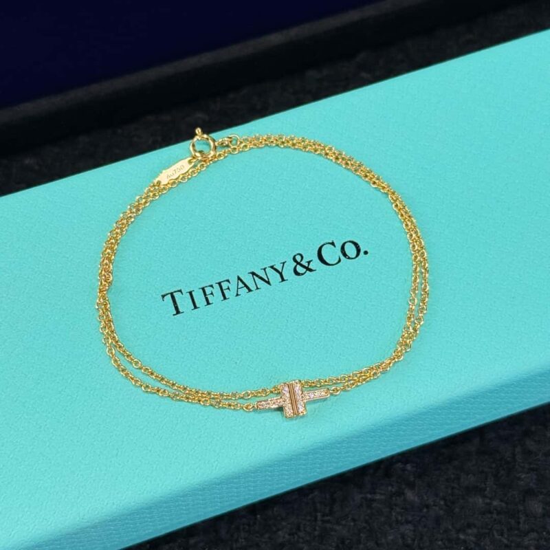 ☀️Tiffany&co 蒂芙尼 双层双T满钻手链 ☀️ - Image 5