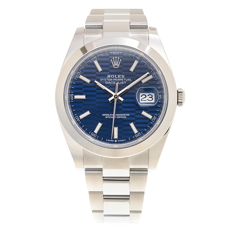 ROLEX 劳力士 恒动日志型 DATEJUST 126300-0023 亮蓝色坑纹图案